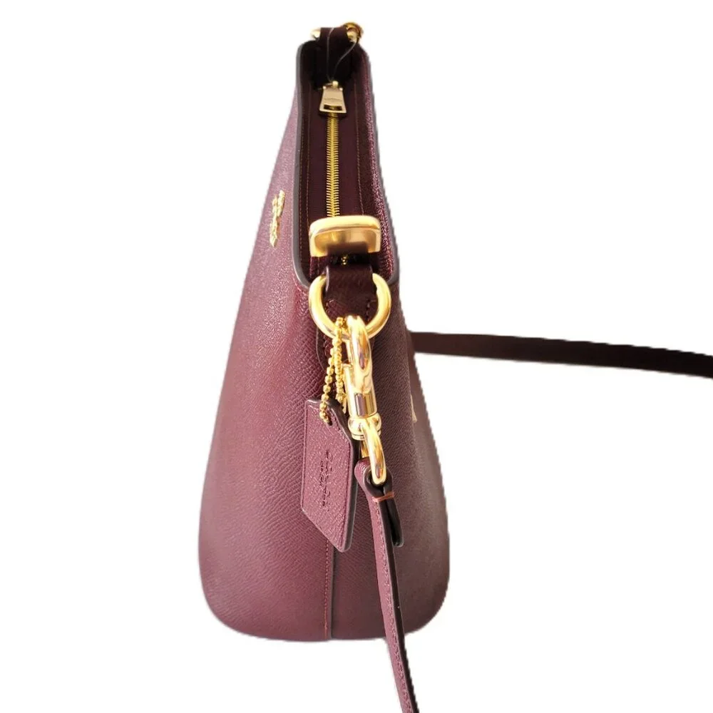 Coach CCL34 Crossgrain Leather Logan Duffle Bag Crossbody handbag Dark Wine - Picture 3 of 7